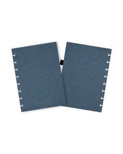 Correctbook losse omslag - A5 Linnen Hardcover Steel Blue | met penlus