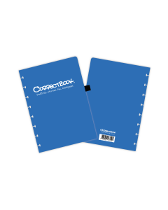 Couverture amovible Correctbook A5 bleu avec passant pour stylo