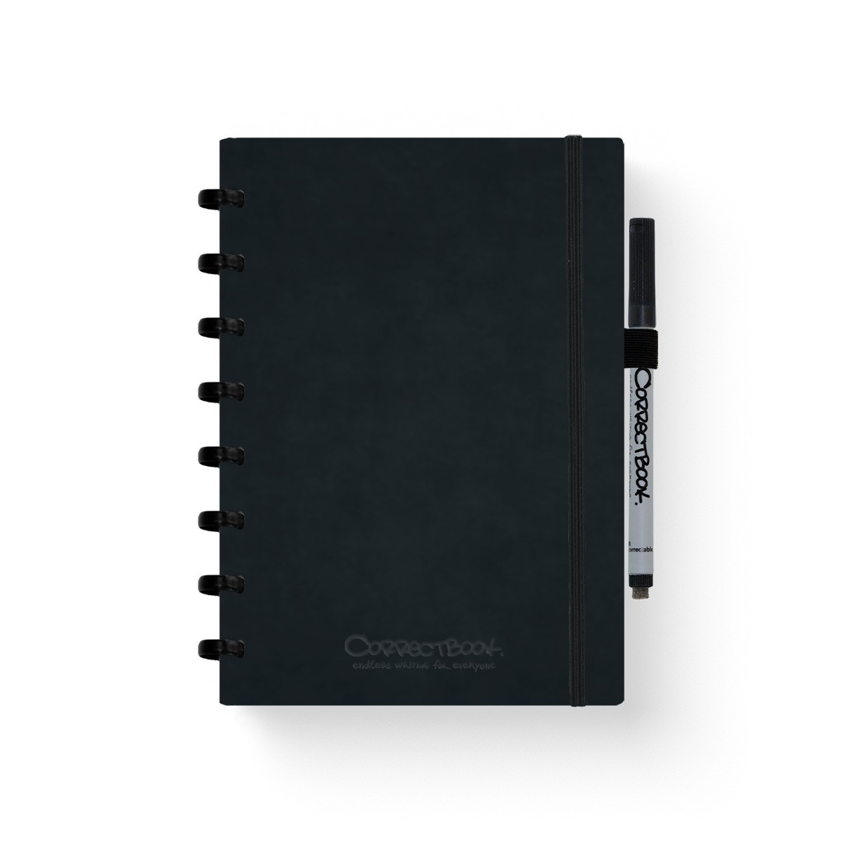 Correctbook Kunstleer Hardcover A5 Ink Black Gelinieerd