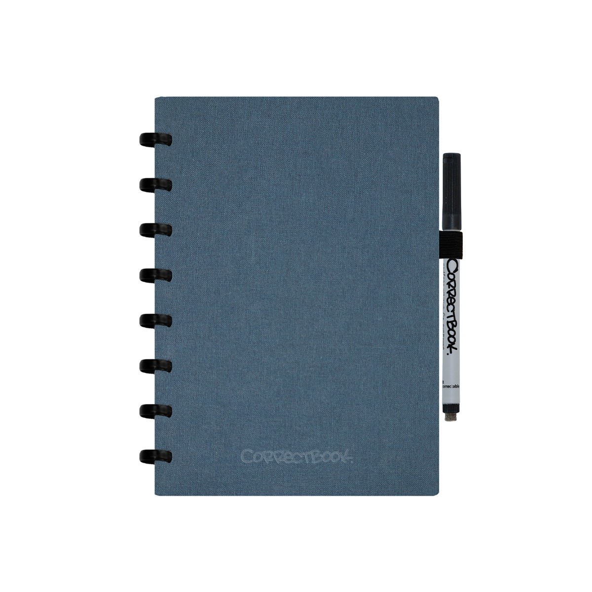 Correctbook Linnen Hardcover A5 Steel Blue-Blanco