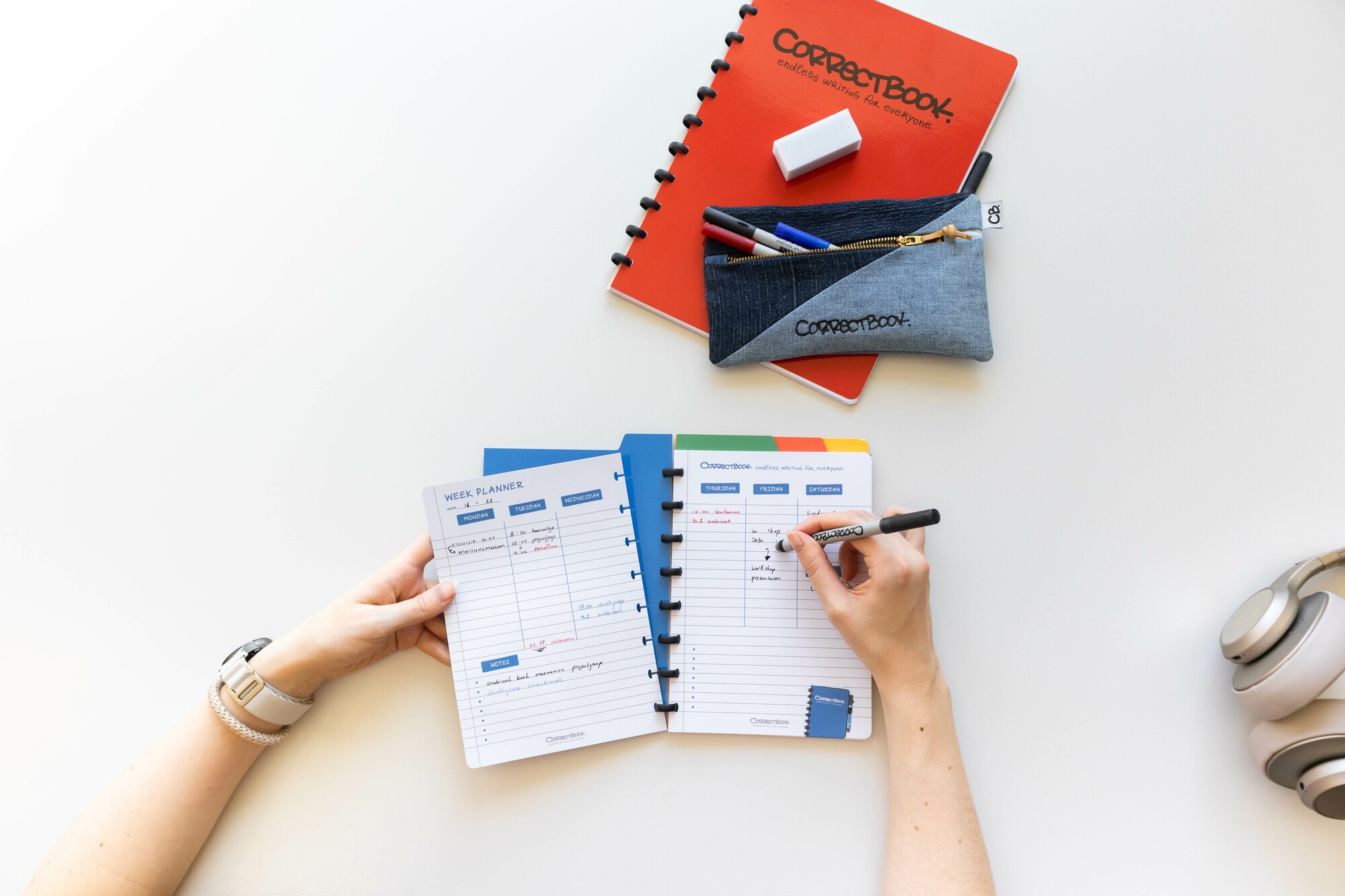 Correctbook schrijf, wis en verplaats